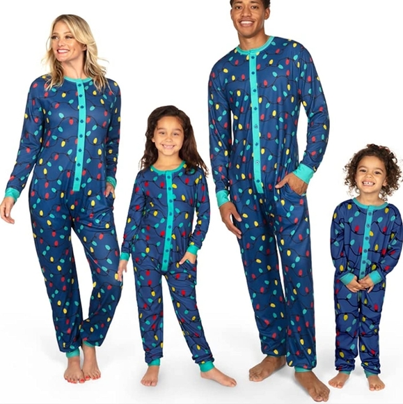Tipsy elves light bulb matching family pajama onesie, size small - Picture 2 of 4